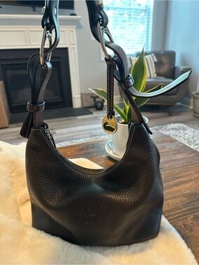 Dooney & Bourke 1975 Black Pebble Leather Hobo Shoulder Bag